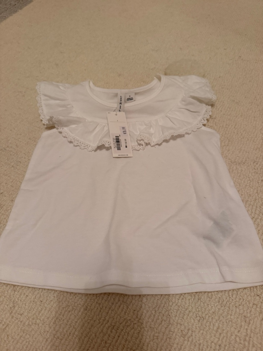 Janie and Jack White Ruffle Collar Tank Top
